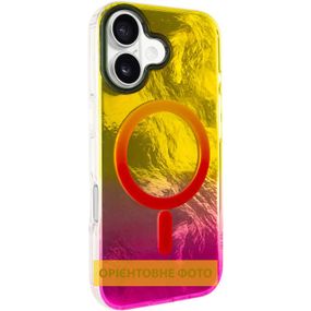 Чехол TPU Shiny Mountain (MagFit) для Apple iPhone 17 (6.3") Yellow / Pink