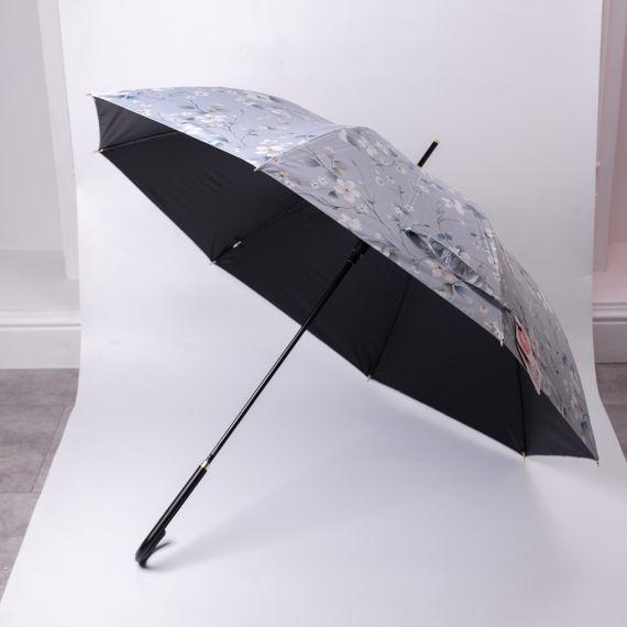 Класична парасолька-тростина напівавтомат з поліестеру 7 спиць діаметр 99 см Блакитна HP-23-7BL | Зображення 1