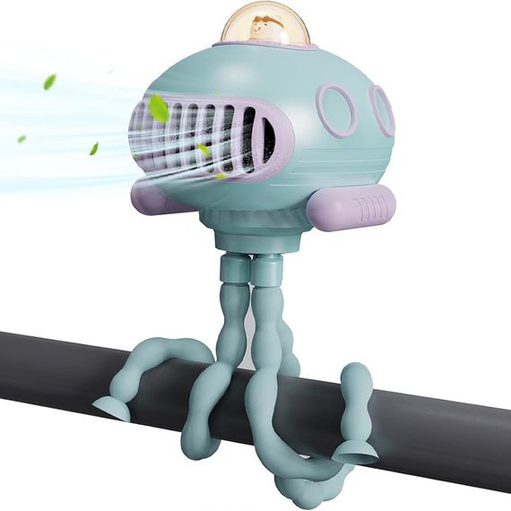 Мультифункціональний вентилятор Submarine F18 with music and battery 4000 mAh Blue | Зображення 1