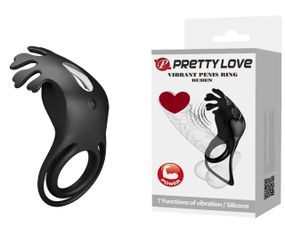 Ерекційне кільце Pretty Love — Vibration Penis Ring Ruben Black, BI-210311-1 sexstyle