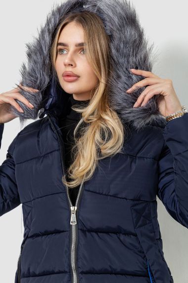 Куртка жіноча з хутром, колір темно-синій, 235R8804 | Зображення 5