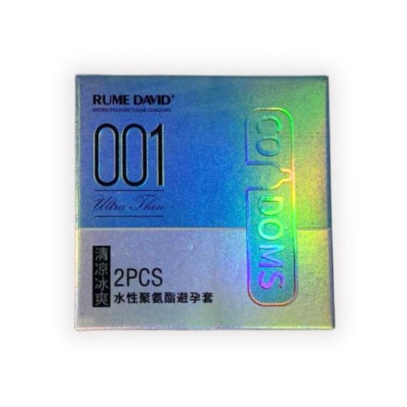Презервативи поліуретанові ультратонкі Rume David 001 охолоджуючі (ціна за упаковку, 2 шт.) sexstyle