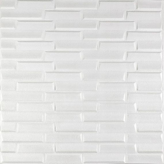 3D панель самоклеюча кладка 770х700х5мм Біла (031) SW-00000167