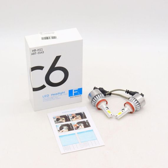 Комплект автомобильных LED ламп C6 H11, 2 шт, 36W / Светодиодные лампы для авто / Лампы для фар | Зображення 9