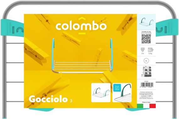 Сушарка для білизни навісна Colombo Gocciolo 3, Якісна навісна сушарка для одягу, Сушарки коломбо для дому | Зображення 1