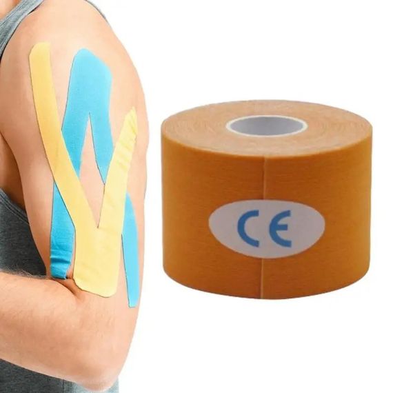 Спортивний тейп Кінезіо Kinesology Tape (кольор сірий) - пластир для підтримки м'язів 5 см 5 м | Зображення 1