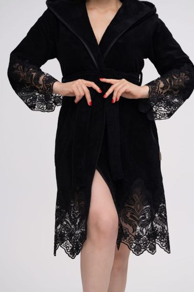 Жіночий халат Nusa 4350 чорний M | Зображення 6