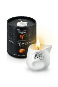 Масажна свічка Plaisirs Secrets Peach (80 мл) подарункова упаковка, керамічний посуд Sex Aura