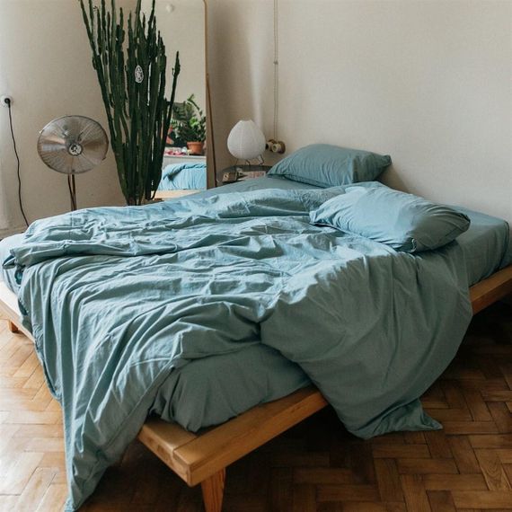 Постельное белье Limasso Stonewashed Ranforse 200 х 220 см Mineral Blue | Зображення 2
