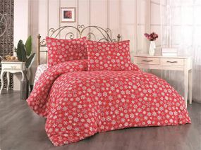 Постельное белье Belizza Draw red Фланель Хлопок Евро размер