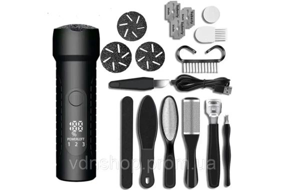 Пемза електрична для ніг пемза з круглими насадками для ніг на USB роликова пилка Schwarz&Mayer 17 елементів в наборі | Зображення 2