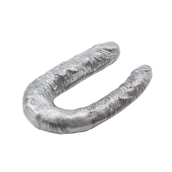 Фалоімітатор подвійний (двосторонній) Chisa Dark Muscle Dixie Normous, сріблястий Sex Aura | Зображення 5