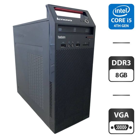 Комп'ютер Lenovo ThinkCentre E73 Tower / Intel Core i5-4570 (4 ядра по 3.2 - 3.6 GHz) / 8 GB DDR3 / 500 GB HDD / Intel HD Graphics 4600 / DVD-ROM б/в