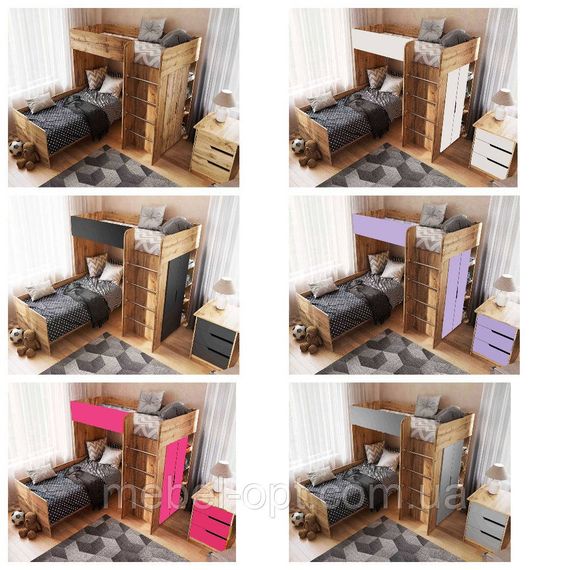 Детская кровать-комната чердак Bed Room 3 цвет Дуб Тахо, выбор цвета корпуса и фасадов | Зображення 4