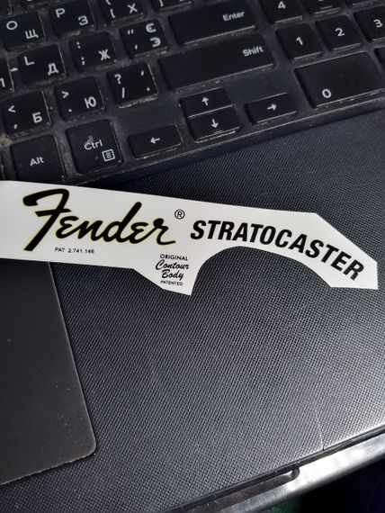 Деколь-наклейка для електрогітари Fender Stratocaster велике перо | Зображення 2