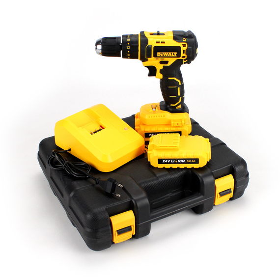 Акумуляторний шуруповерт DeWALT в кейсі з набором інструментів + 2 акумулятори та зарядне | Зображення 1