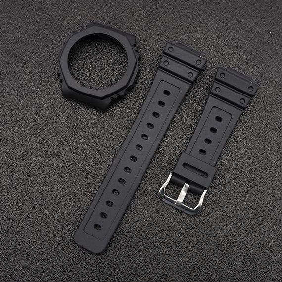 Ремешок + безель (рант) для Годинник C2asio G-Shock GA-2100 Black SI | Зображення 1