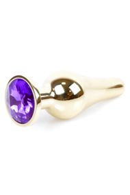 Анальная пробка Boys of Toys Jewellery Gold Long Plug Фиолетовая 3 см