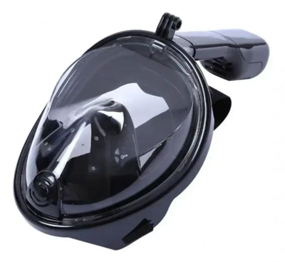 Маска для підводного плавання дайвінгу Tribord Easybreath Black Водолазна маска кріпленням для камери | Зображення 4