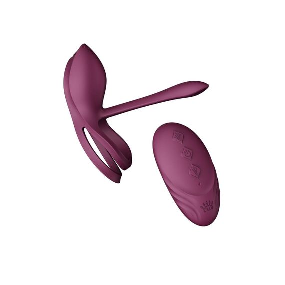 Смарт-эрекционное кольцо Zalo - BAYEK Velvet Purple, двойное с вводимой частью, пульт ДУ Sex Aura | Зображення 1