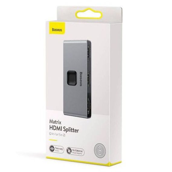 Переходник HUB Baseus Matrix HDMI Splitter (CAHUB-BC0G) Space Gray | Зображення 5