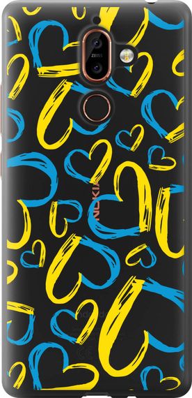 Чехол на Nokia 7 Plus Сердца UA "5292u-1354-17620"