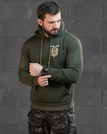 Худи CELEO на флисе  Вірний завжди олива ВТ7987 | Зображення 2