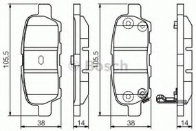 Колодка гальм. диск. INFINITI FX, NISSAN X-TRAIL (T30) задн. (вир-во Bosch) BOSCH 0986495089 на NISSAN JUKE (F15)