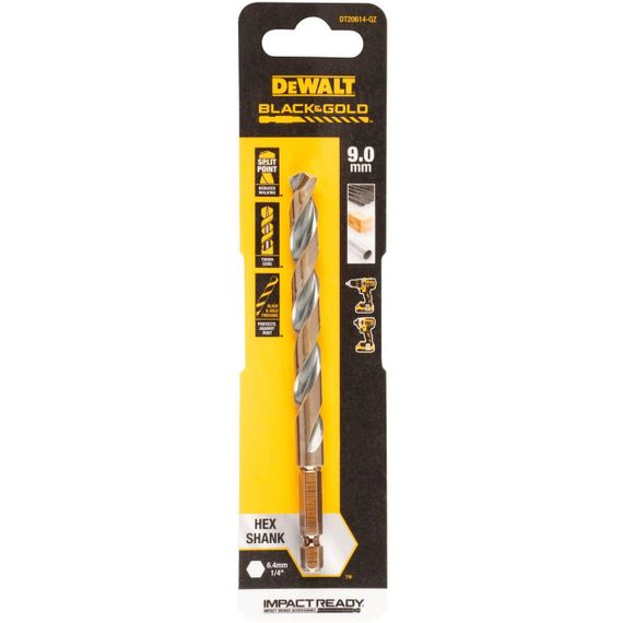 Сверло по металлу 9мм EXTREME IMPACT Black & Gold DeWALT DT20614