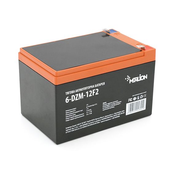 Тяговая Аккумулятор AGM MERLION 6-DZM-12.12V 12A h F2