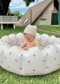 Дитячий надувний басейн Білий з лимончиками