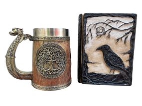 Подарунковий набір Кухоль 3D Вікінг і Дракон і Блокнот 3D «Тінь Ворона»