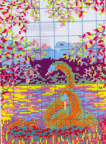 Набір для вишивання за нанесеною на канву схемою "White swan 2". AIDA 14CT printed 19*27 см | Зображення 3