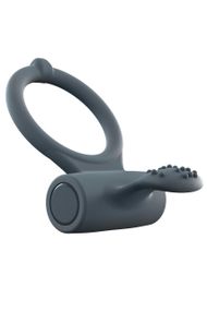 Эрекционное кольцо Dorcel Power Clit Plus с вибрацией, перезаряжаемое, с язычком со щеточкой Sex Aura