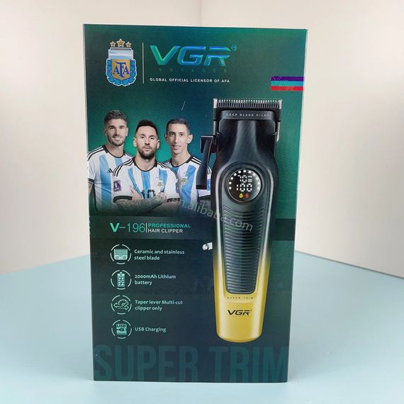 Акумуляторна машинка для стрижки VGRV-196, 8 насадок, 7000 RPM, 2000 mAh, LED-дисплей, XPRO (46071-VGRV-196 GREEN_554) | Зображення 2