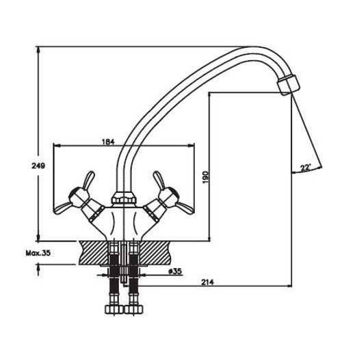 Змішувач для кухні Haiba VILTA 271 (HB0387) | Зображення 1