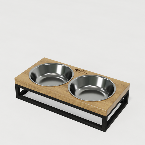 Миски на підставці для маленьких собак та котів Hollky Base XS (2 × 0,25 л) BXS-28145-BLNT