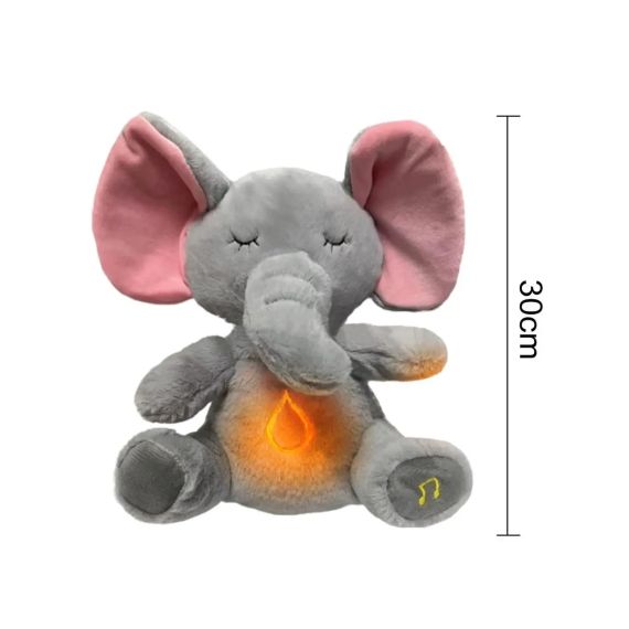 Интерактивная мягкая игрушка-ночник дышащий Слоник Elephant Серый Успокаивающая плюшевая игрушка Слоник | Зображення 8
