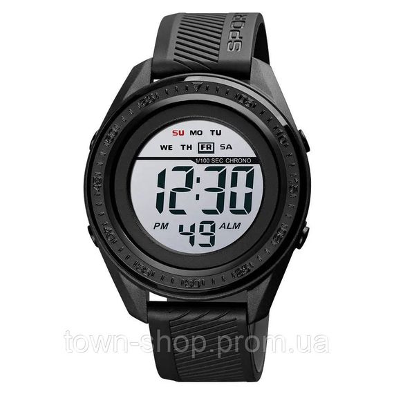 Часы наручные мужские SKMEI 1638BKWT BLACK-WHITE, часы наручные электронные тактические. Цвет: черный
