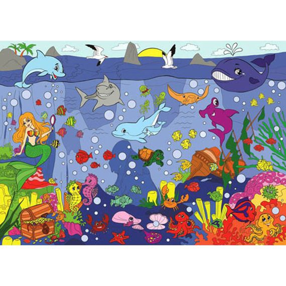 Огромная раскраска "Тайны подводного мира" 130001, 58х81 см
