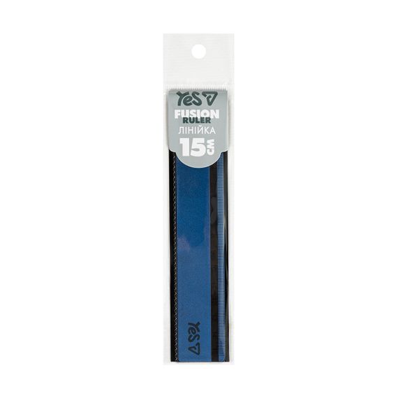 Лінійка YES Fusion CHAMELEON blue wavy 370751 15 см