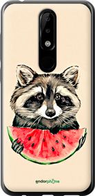 Чохол на Nokia 5.1 Plus Єнотик з кавуном "4605u-1543-2448"