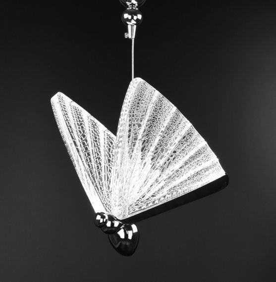 Люстра світлодіодна підвісна LED світильник для квартири на стелю лед 26524 Хром 30-120х22х16 см. | Зображення 3