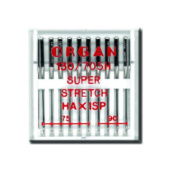 Иглы швейные для cтрейча, лайкры ORGAN SUPER STRETCH №75/90 пластиковый бокс 10 штук для бытовых швейных машин | Зображення 1