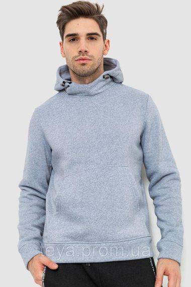 Худі чоловіче на флісі з капюшоном, колір світло-сірий, розмір XXL FA_008409