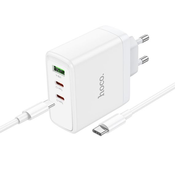 СЗУ Hoco N30 Glory PD65W (2Type-C/1USB) + Type-C to Type-C | Зображення 3