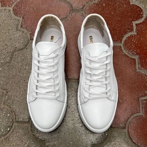 Белые кожаные кеды Berg 49 размер | Зображення 4