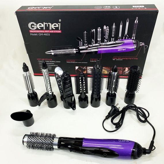 Профессиональный фен для укладки волос с насадкой Gemei, Фен для укладки волос с функцией ионизации AL-65 | Зображення 1