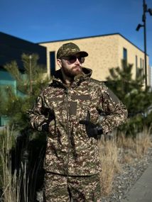 Військова куртка на флісі Soft Shell Military хижак