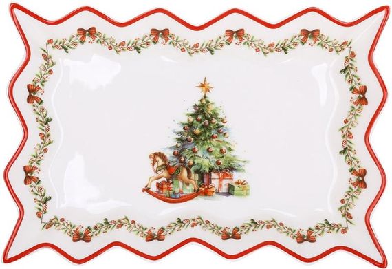 Блюдо порцелянове "Різдвяна Ялинка" 25х17см, прямокутне